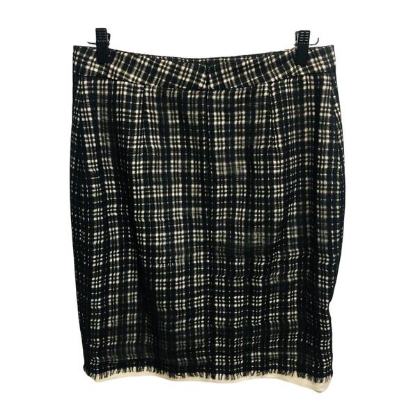 Anna Molinari silk blend hatch print career business pencil skirt Italian SIZE 4 - Picture 3 of 11